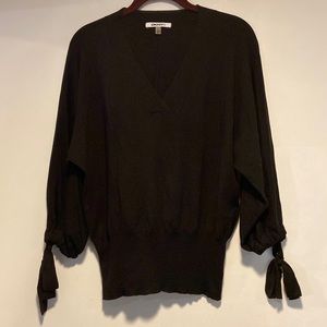DKNYC top. Black, V neck  Silk and cotton blend. Soft and comfy
